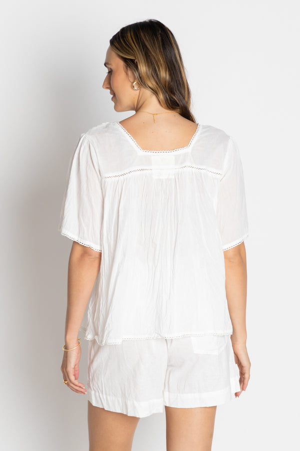 Lula Life Celeste Cropped Top White