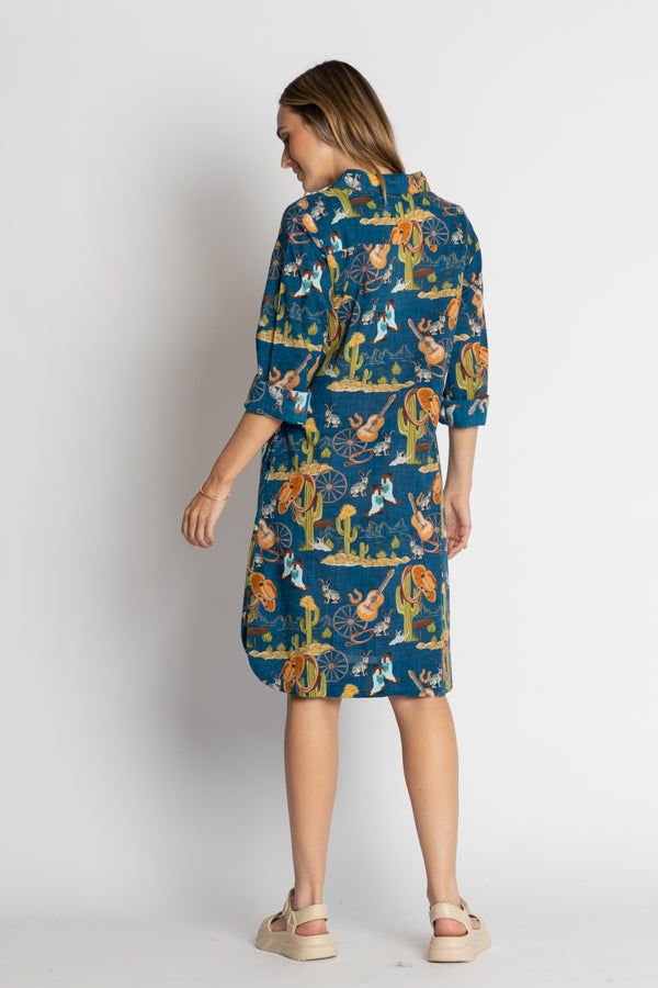 Lula Life Prairie Dress Navy
