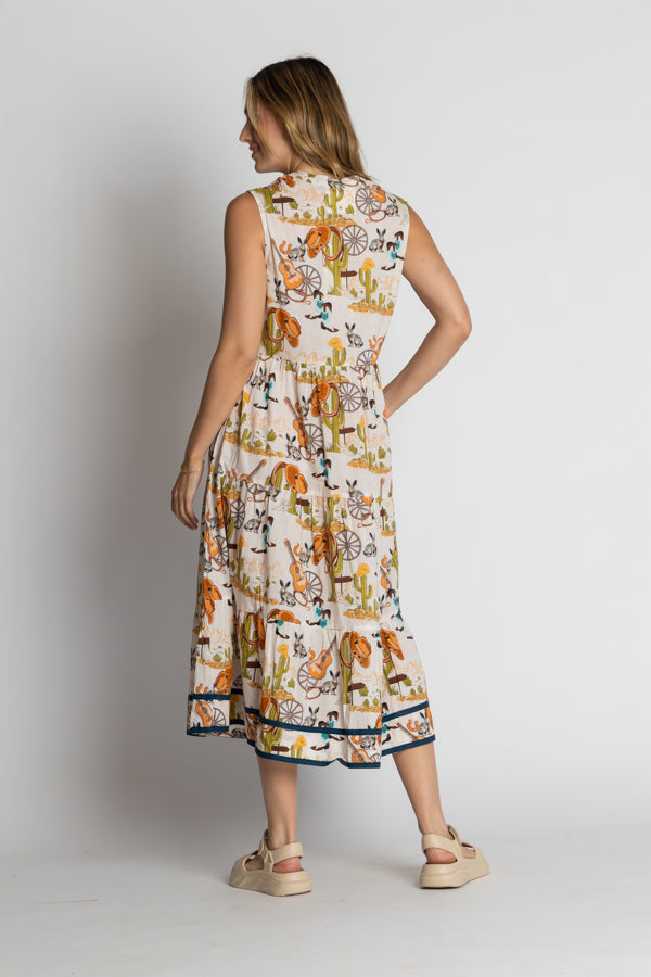 Lula Life Prairie Slvless Midi White