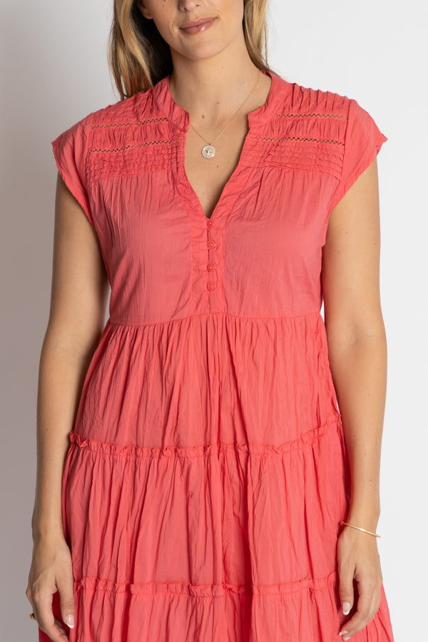 Lula Life Shayna Tiered Dress Geranium