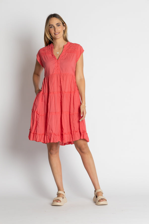 Lula Life Shayna Tiered Dress Geranium