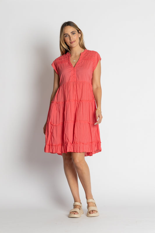 Lula Life Shayna Tiered Dress Geranium