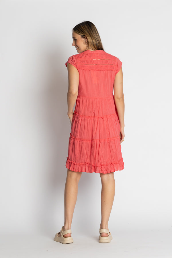 Lula Life Shayna Tiered Dress Geranium