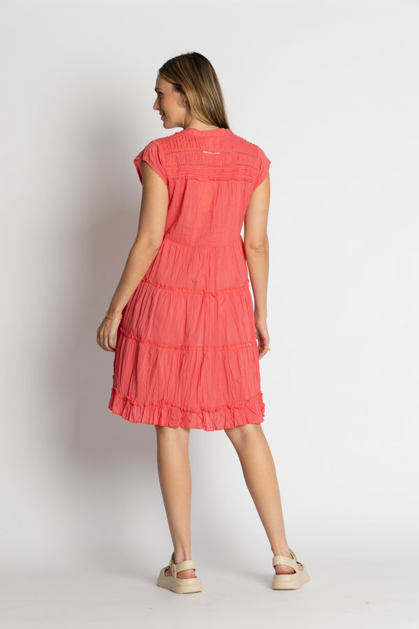 Lula Life Shayna Tiered Dress Geranium