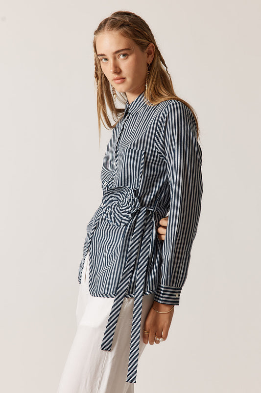 Rubyyaya Countryside Rose Top Navy