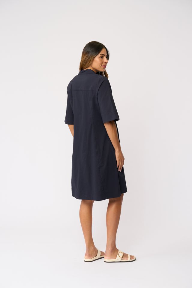 Foil Stitch Savy Dress True Navy