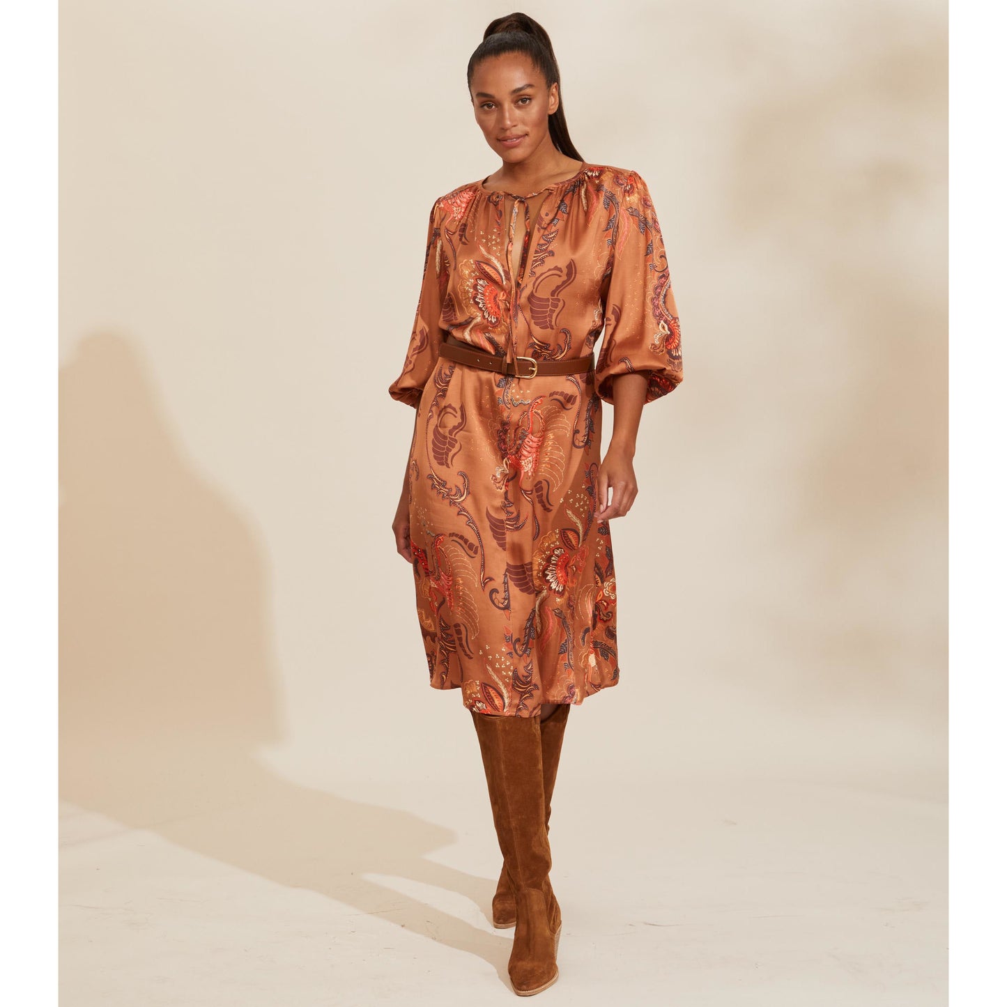 Odd Molly Still Smiling Coconut Brown Dress