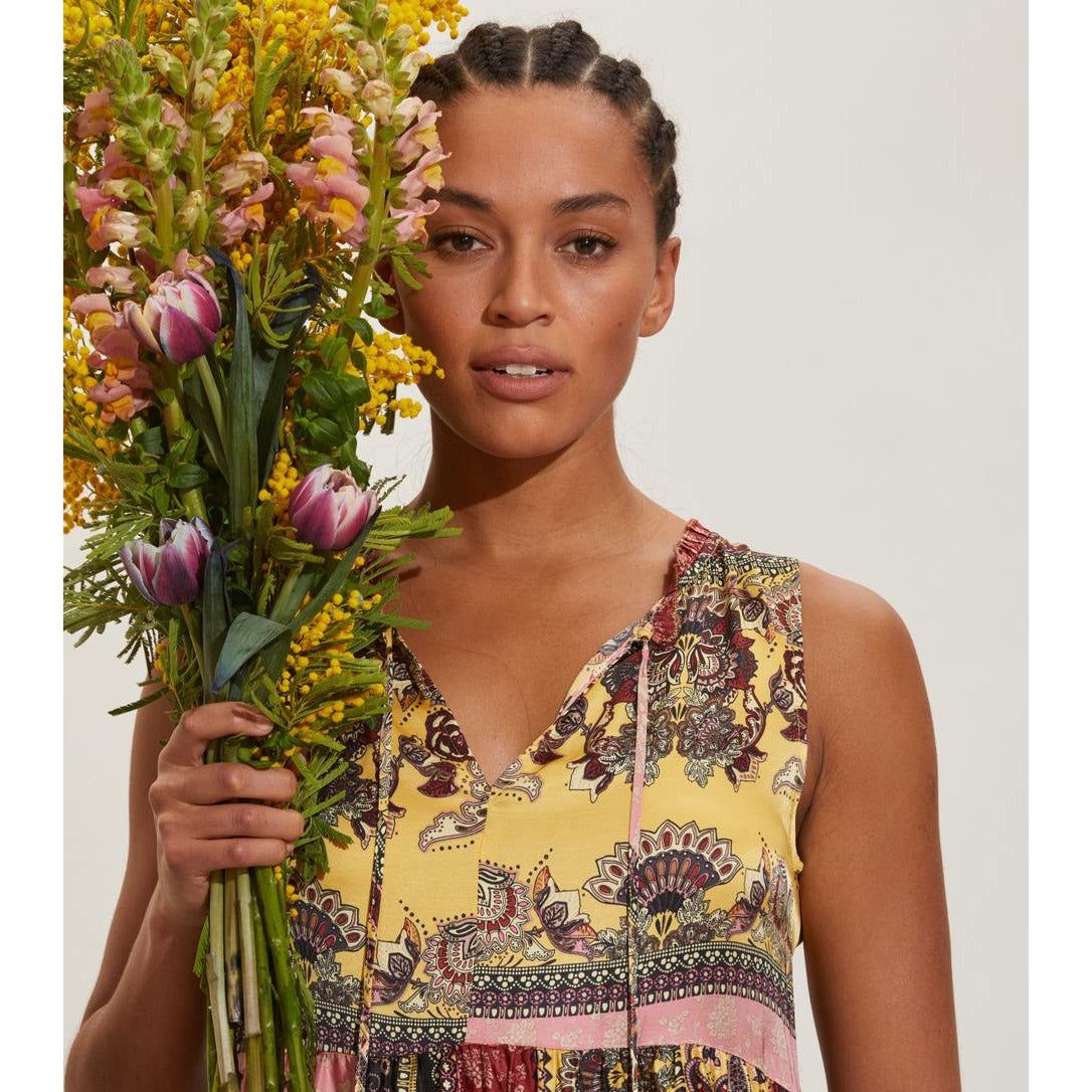 Odd Molly Robyn Long Dress - Multi Yellow