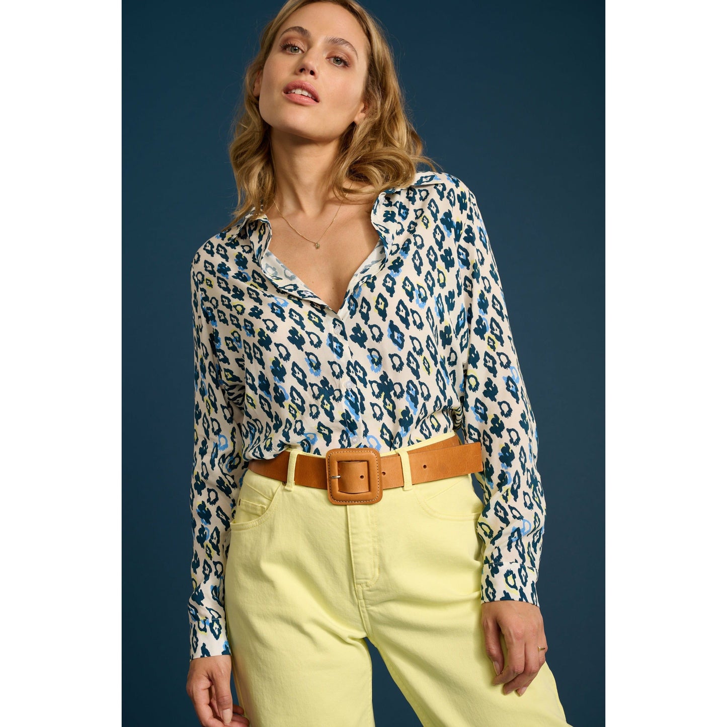 POM MILA LEOPARD BLOUSE
