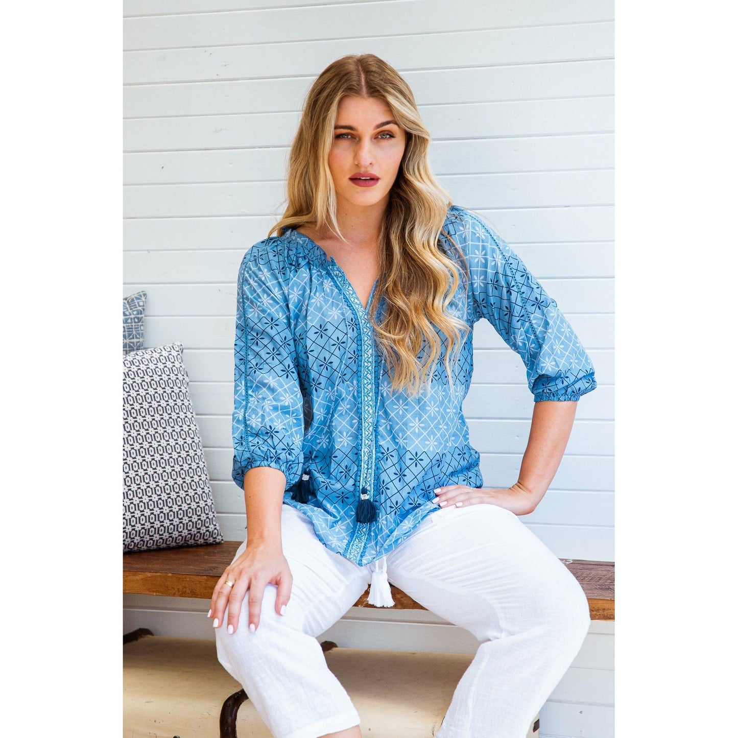 Azure Tenerife Hayman Blouse