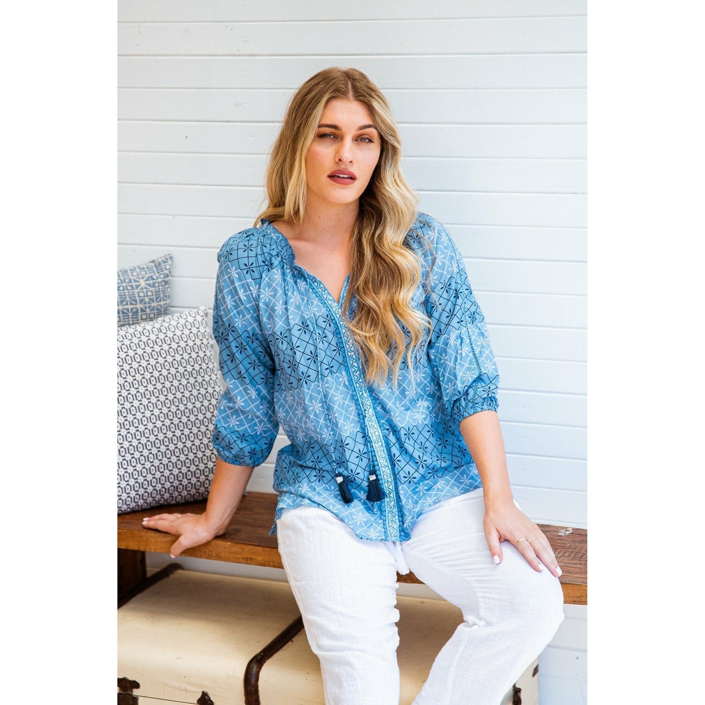 Azure Tenerife Hayman Blouse