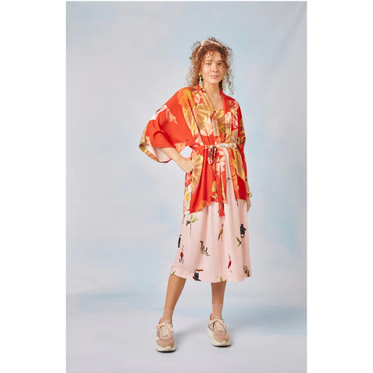Benta Kimono Red Floral