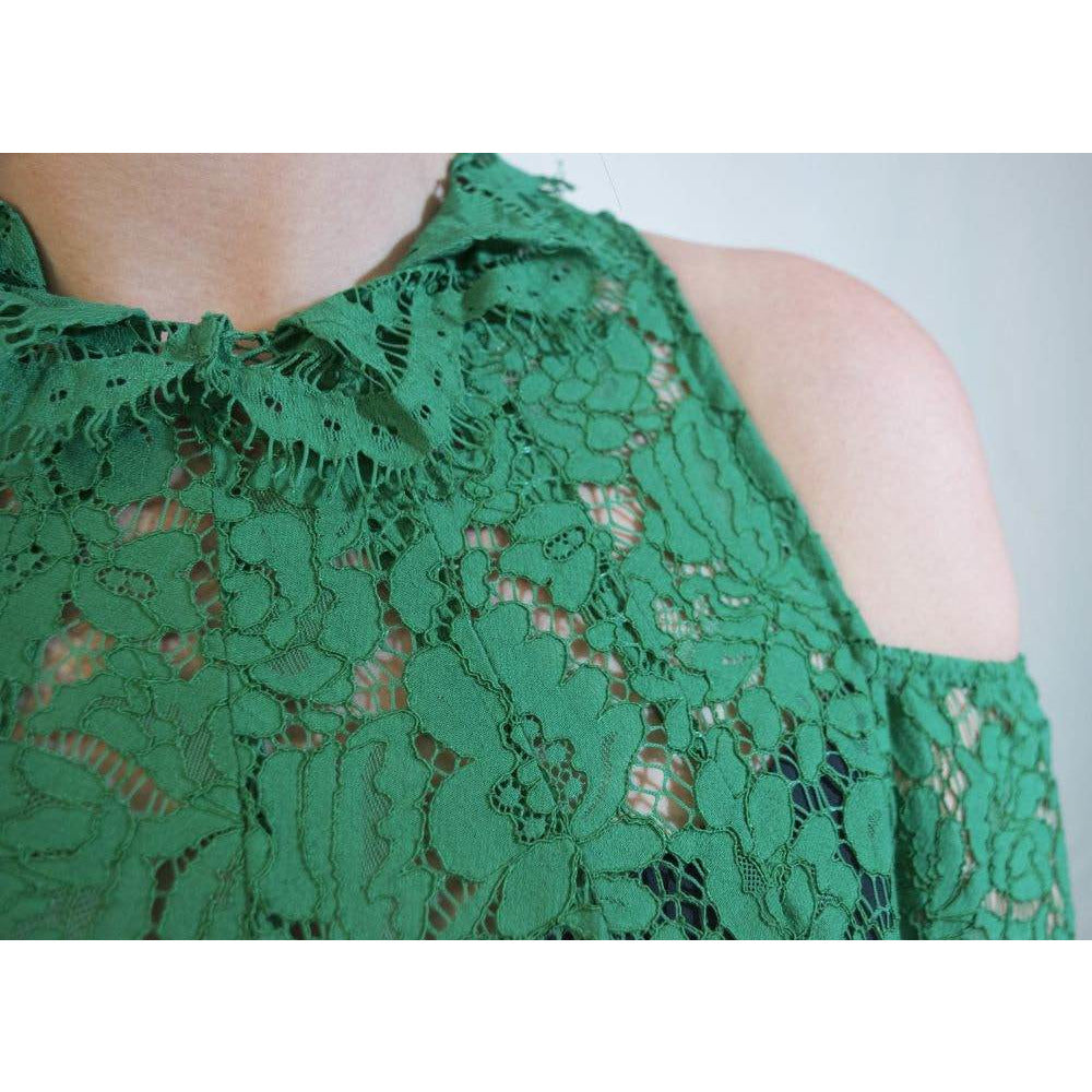 Moss and Spy Emerald Green Lace gown Size 12