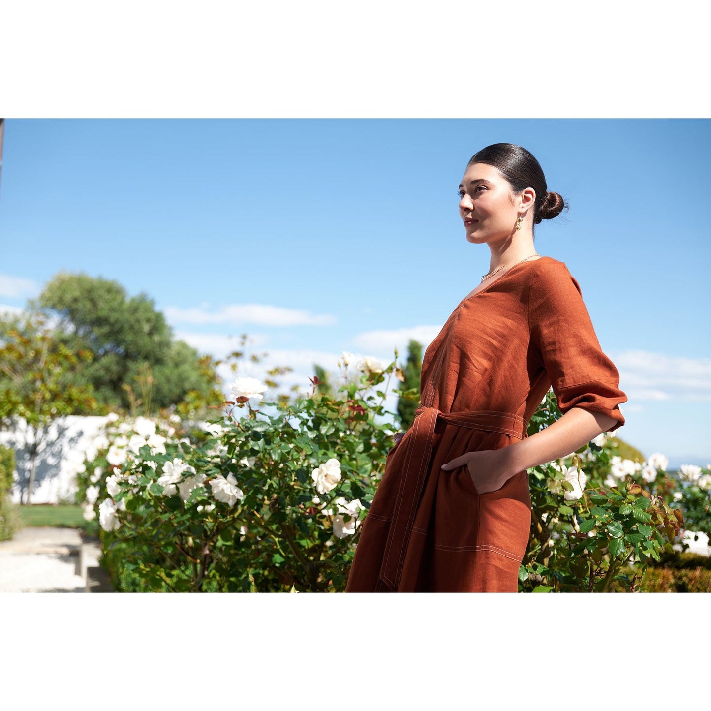Foil stitch and shout dress