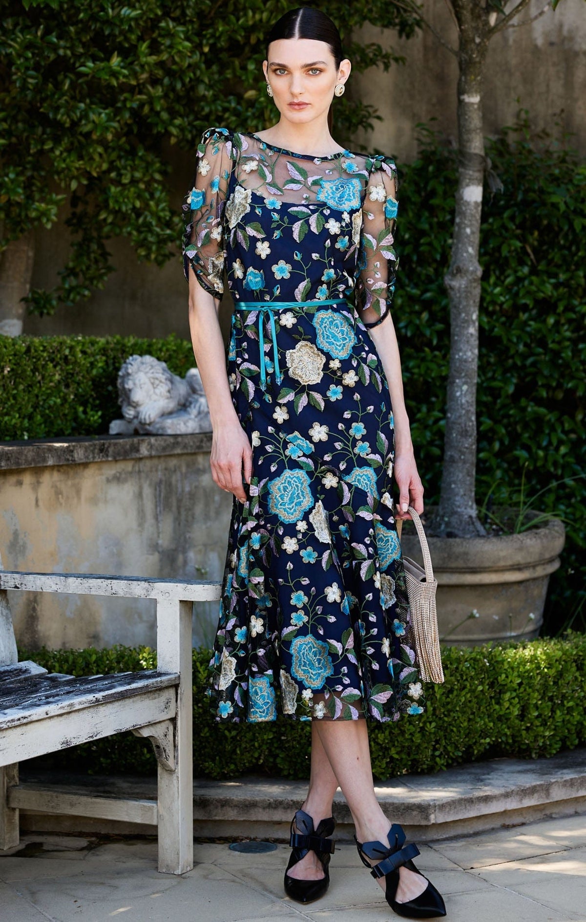 Sacha Drake Cardelina Dress in Navy/Aqua