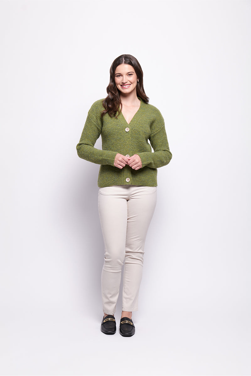 Foil Good Reception Cardigan (Matcha & Natural)