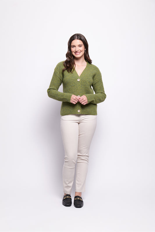 Foil Good Reception Cardigan (Matcha & Natural)