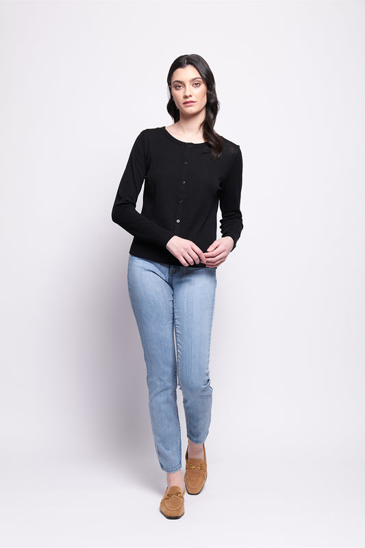 Foil Time Wool Tell Cardigan (Navy, Moss, Black or Still water)