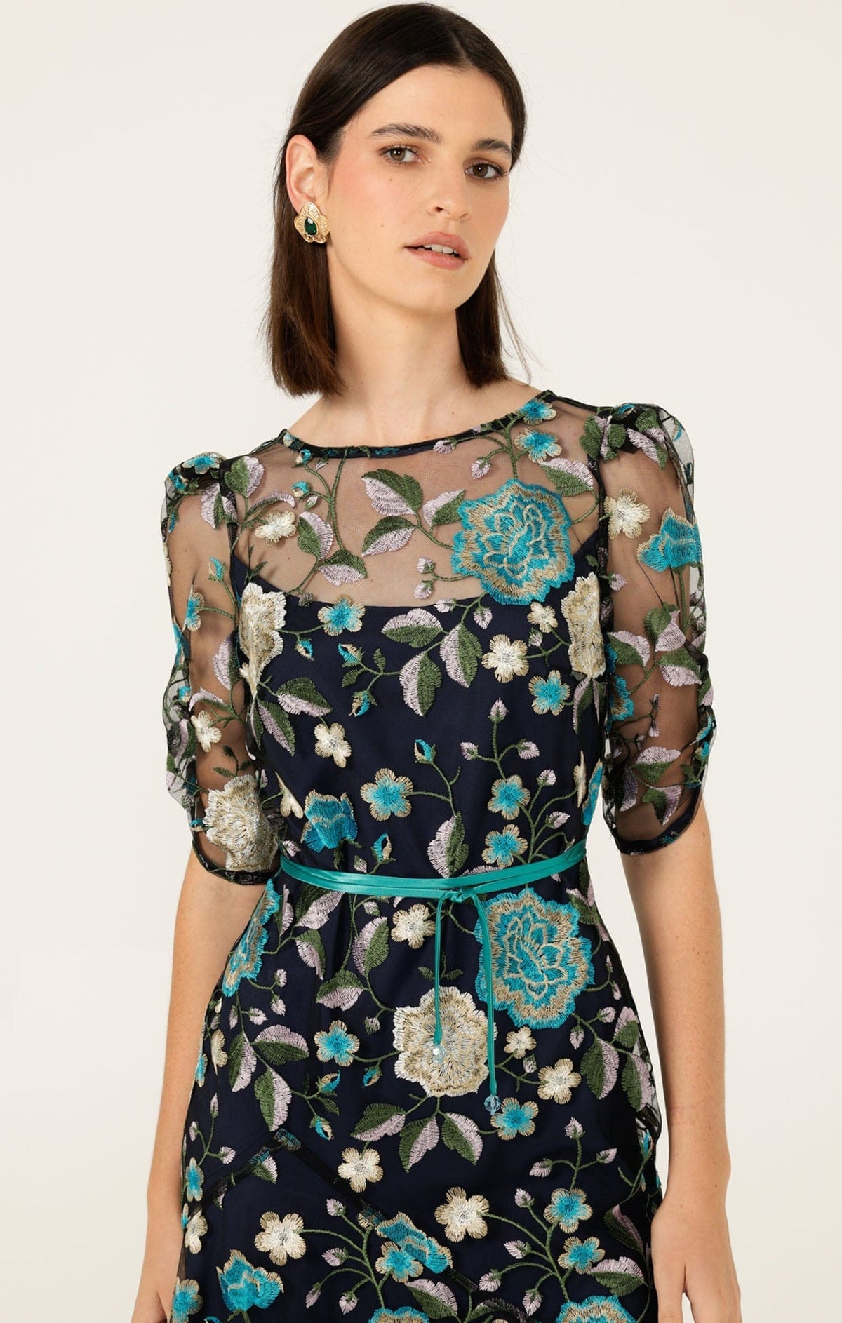Sacha Drake Cardelina Dress in Navy/Aqua