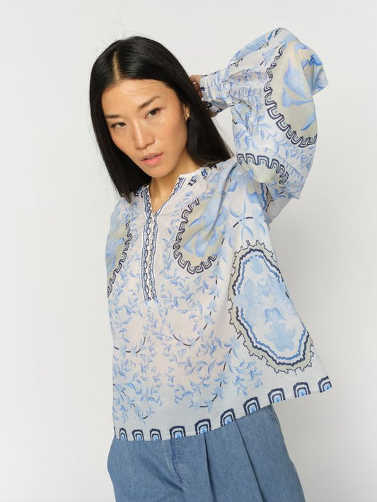 Mos Mosh Wylde Orchid Blouse Blue