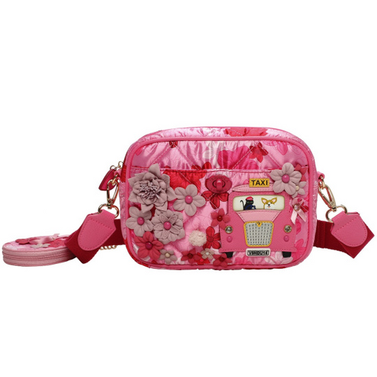 Vendula Pink Ribbon London Cats & Corgies Pink Camera Bag