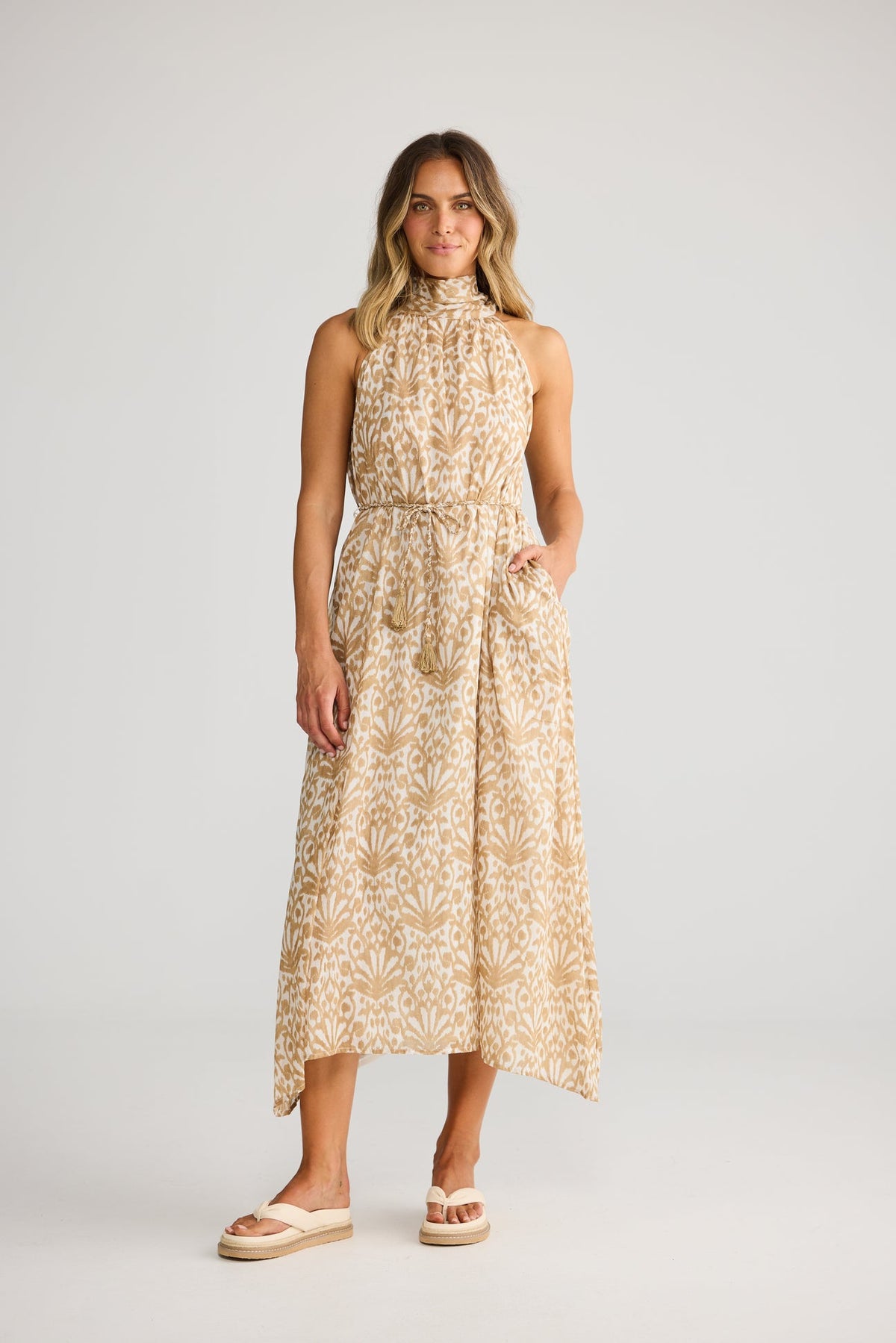 Holiday Mangrove Dress Taupe Spring Fan