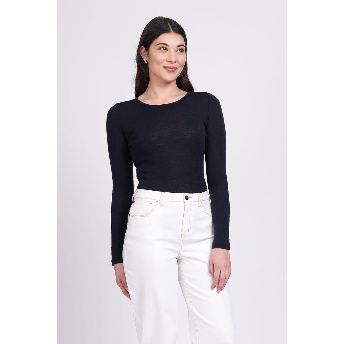 Foil Fine Merino Crew Neck (Navy or Plum)