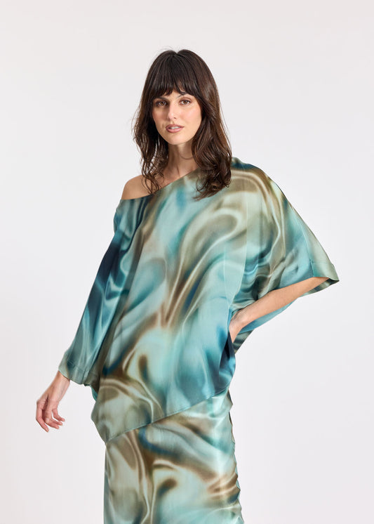 Lauren Vidal Kisa Green Blouse