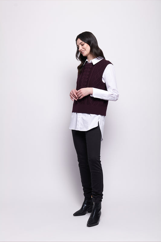 Foil Plot Twist vest (Hunter & Plum)