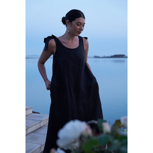 Foil Bali Tie dress Bombay or Black