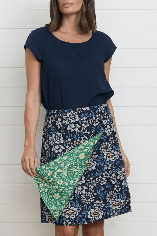 MahaShe Chameleon Reversible Skirt Ivy & Camellia