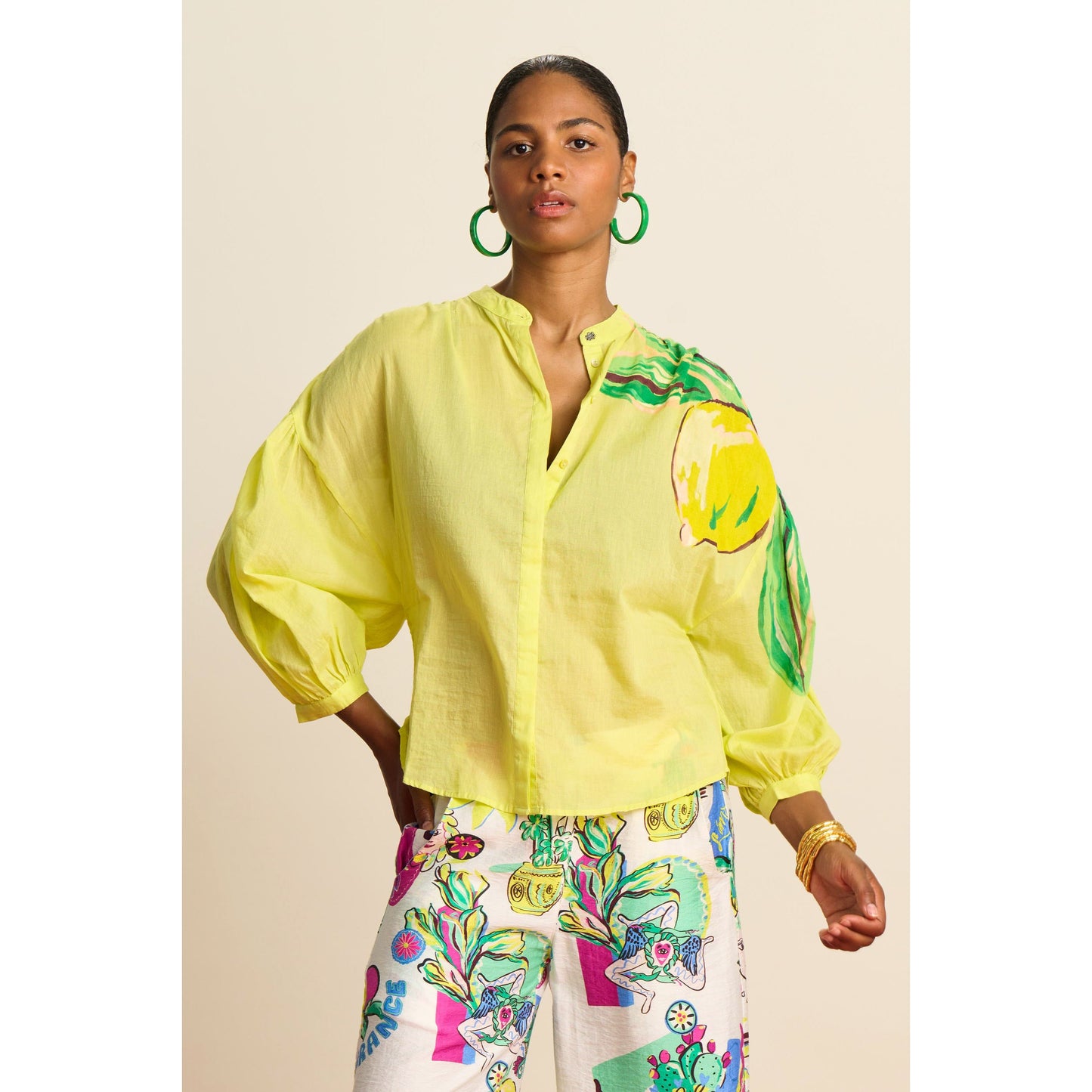 POM Lemon yellow blouse SP7803