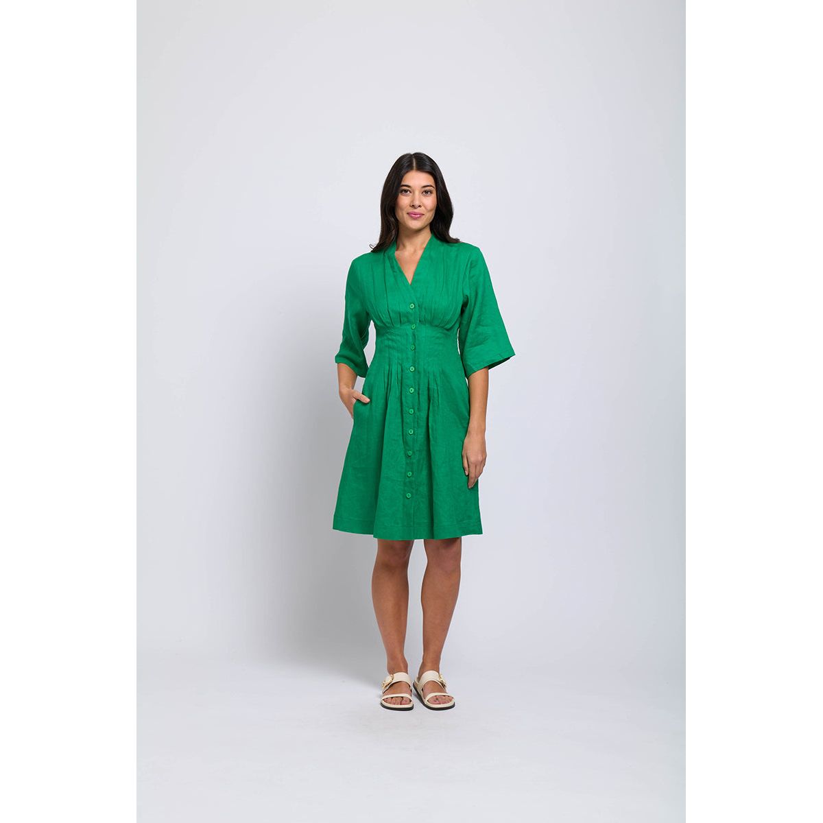 Foil completes me dress Green