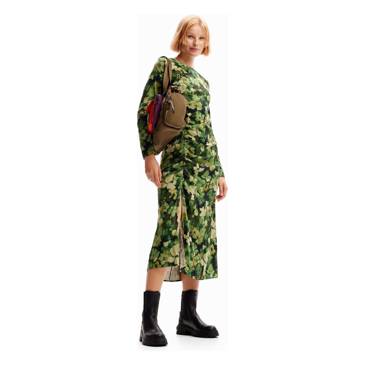 Desigual Knit L/S Dress Kaki 23WWVW99