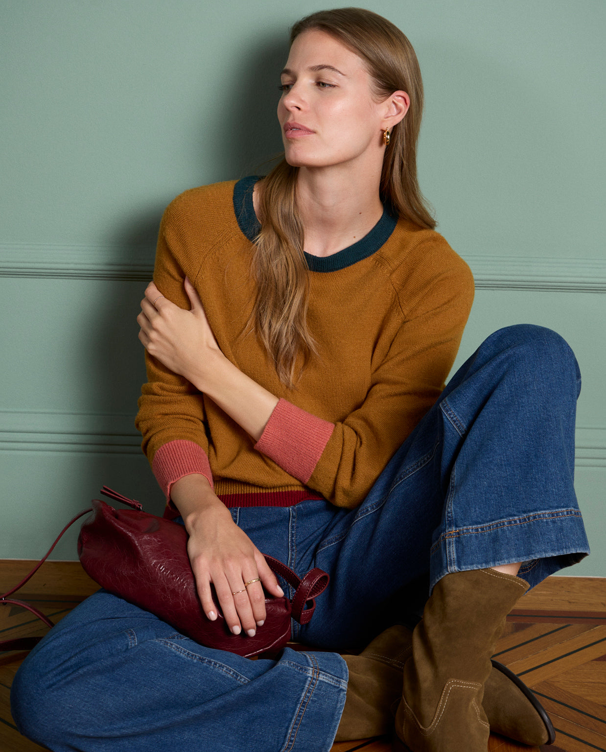 Surkana Camel Round-neck Sweater