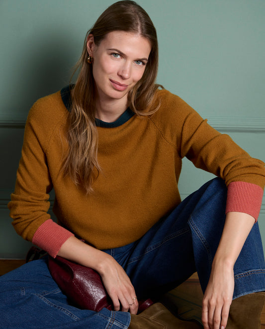 Surkana Camel Round-neck Sweater