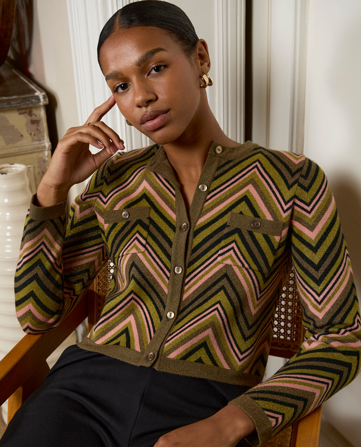 Surkana Zig Zag Knit Jacket