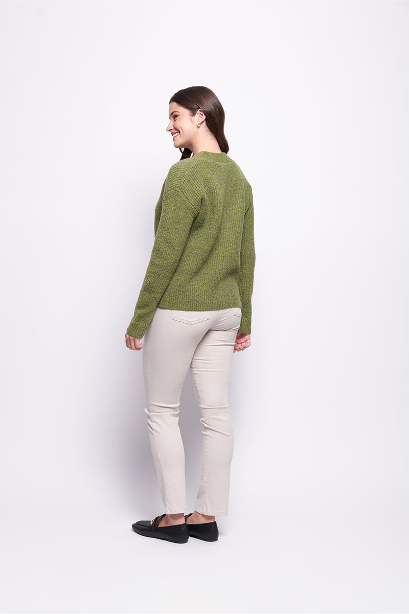 Foil Good Reception Cardigan (Matcha & Natural)