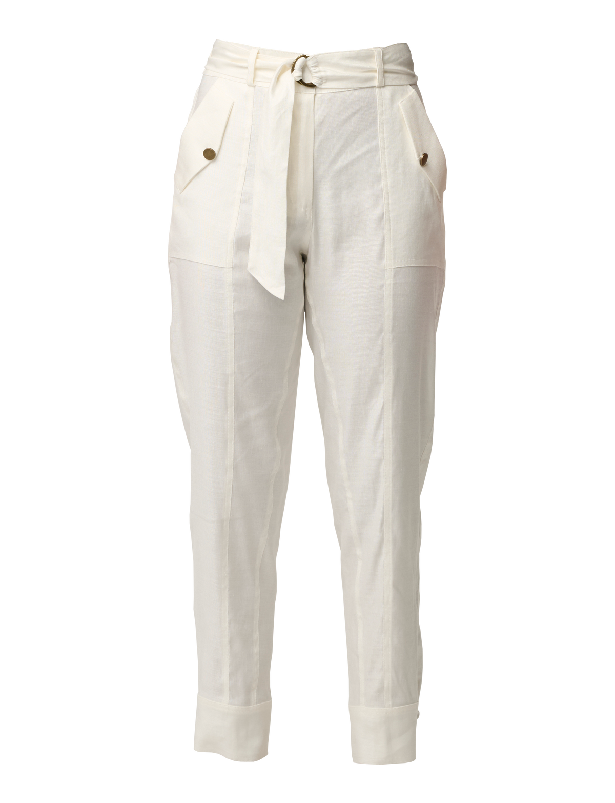 Once Was - Trinidad Stretch Linen Button Cuff Pant / Ivory