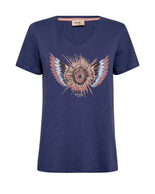 Mos Mosh Romi Gethi O-SS Glam Tee Crown Blue