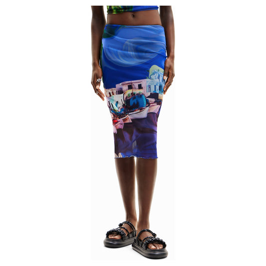 Desigual Medieval Blue Skirt 24SWFK05 5074