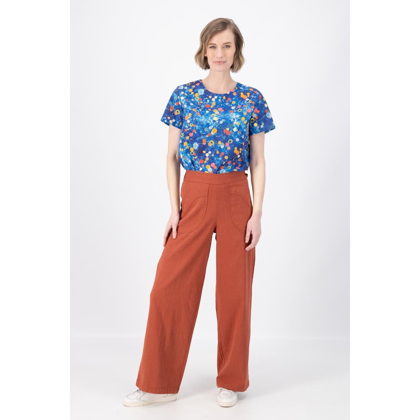 Olga De Polga Peggy Long pants Lino Rose Brick