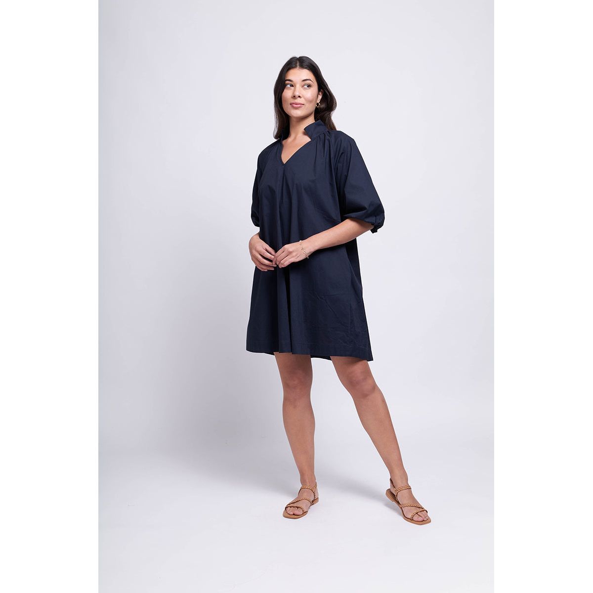 Foil Perfect Cover Dress Navy