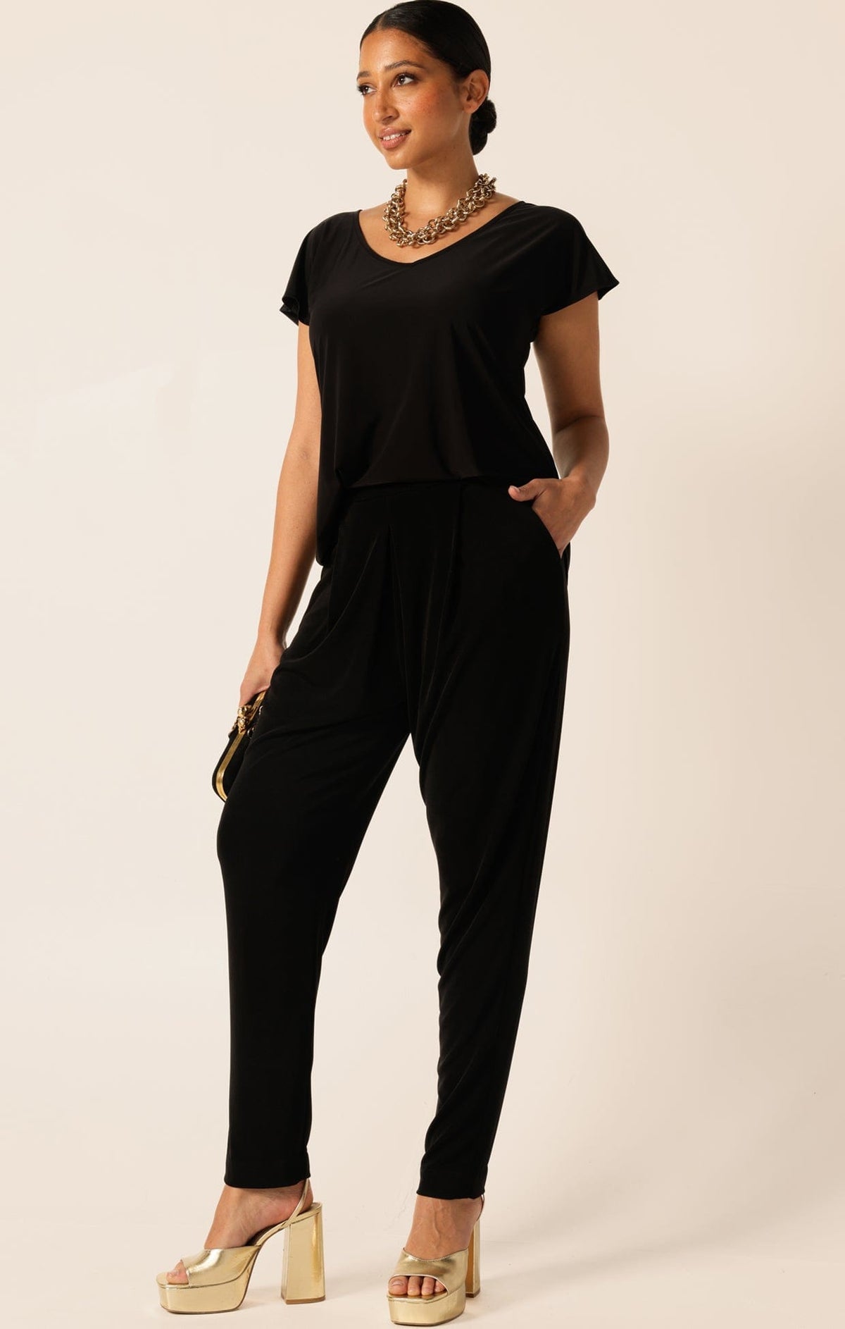 Sacha Drake jersey drape pant