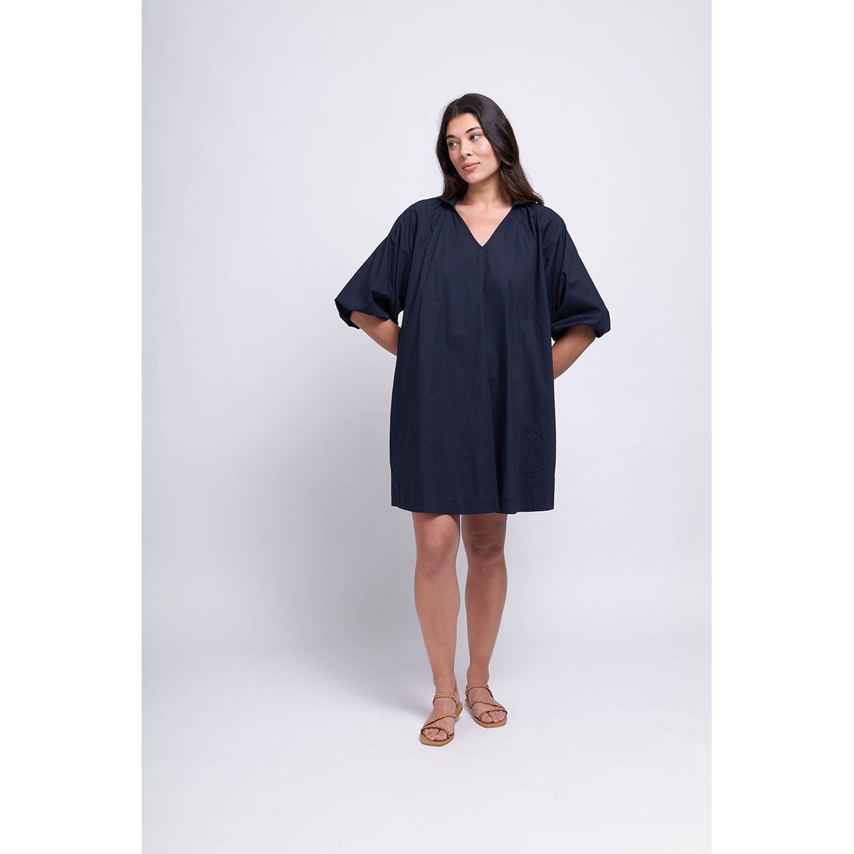 Foil Perfect Cover Dress Navy