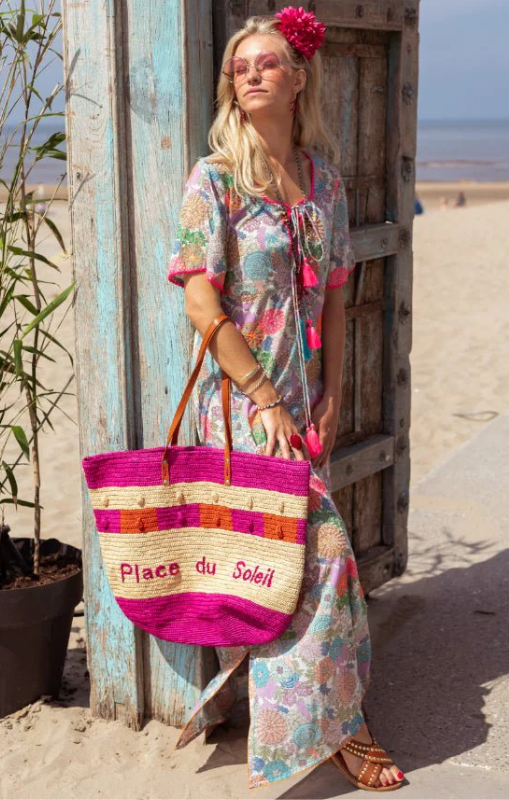 Place Du Soleil Green Rosa Flower Dress