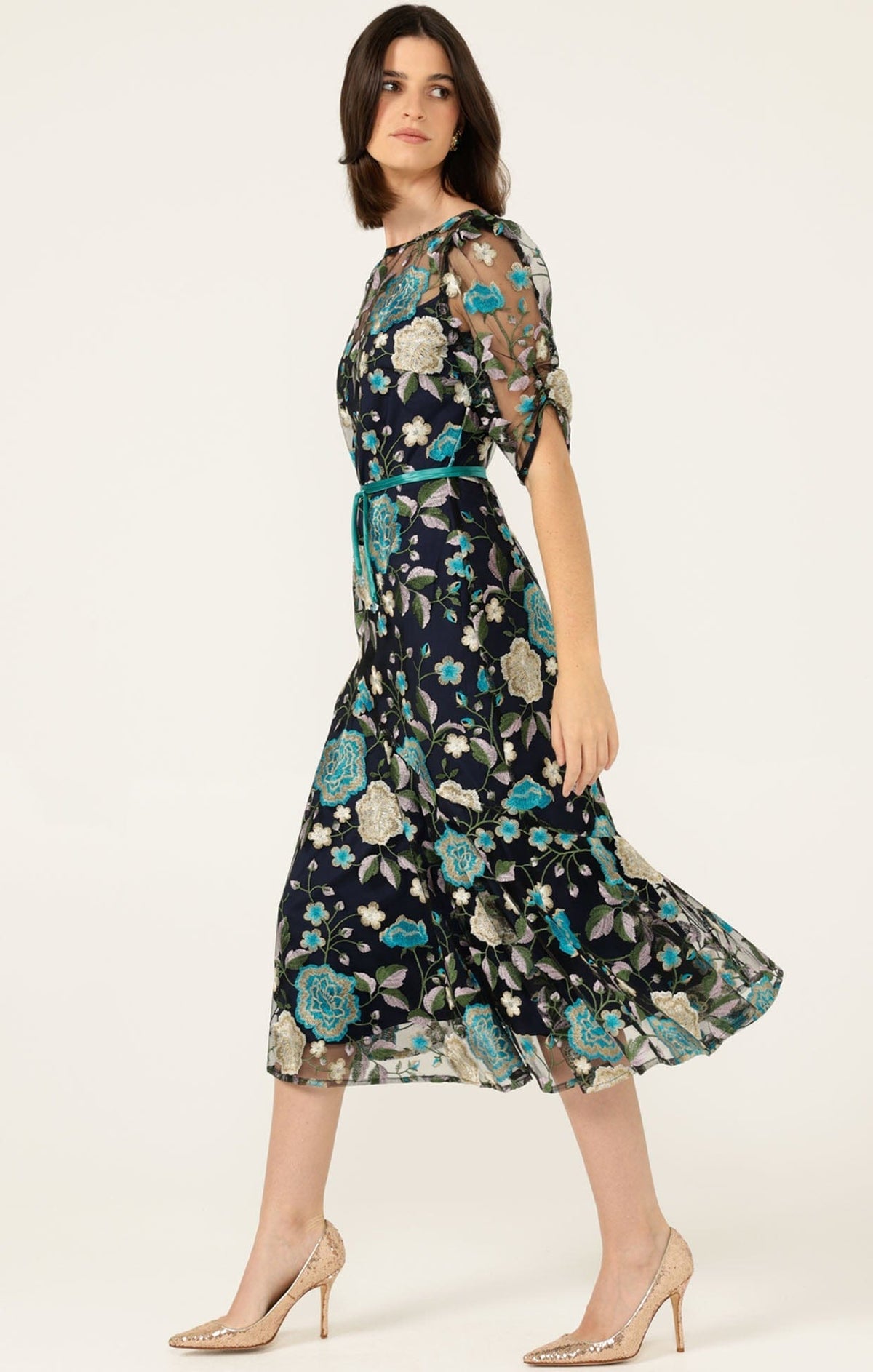 Sacha Drake Cardelina Dress in Navy/Aqua
