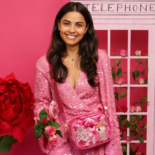 Vendula Pink Ribbon London Cats & Corgies Pink Camera Bag