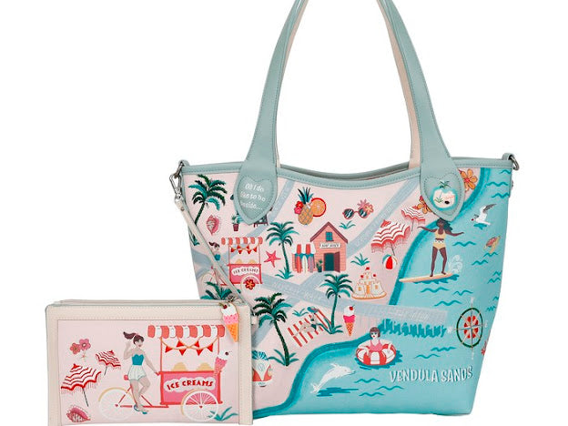Vendula sands reversible tote and pouch