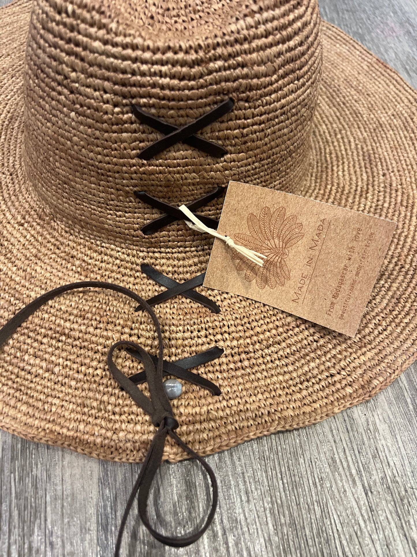 Aziz Hat Lace Light Brown/Made in Mada